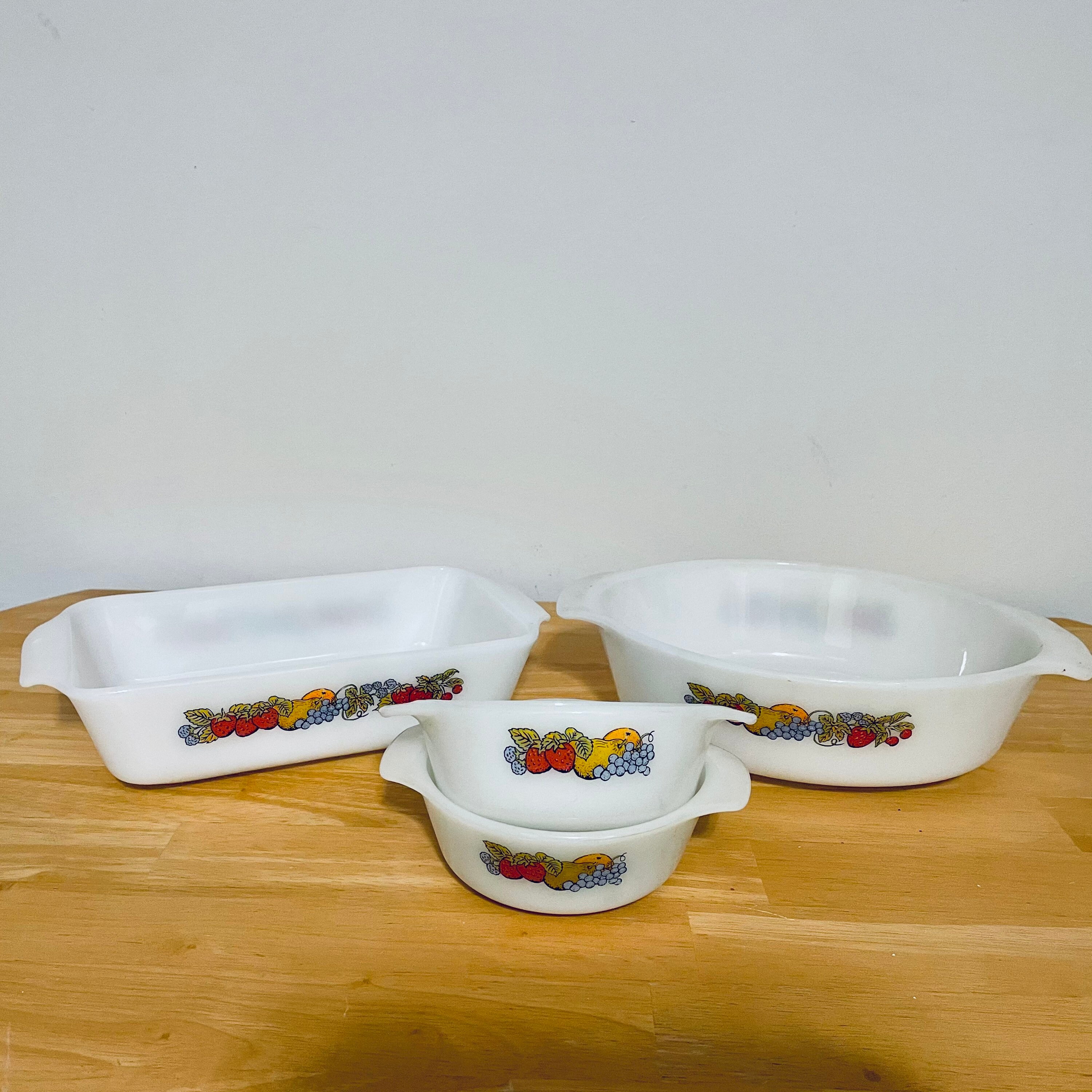 Vintage Fire King Natures Bounty Fruit Harvest Set of 4 Etsy