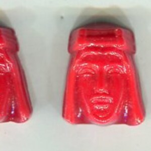 Cabochon de Bohême 2 ornementales pierres arabes rouge 22 x 19 mm
