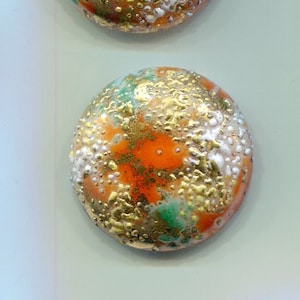 2 Boheemse ronde cabochon 25 mm brokaat