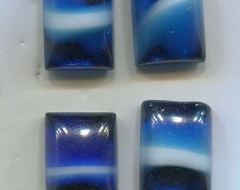 8 Bohemian Cabochon Brown Marble Optic 14 x 10 mm