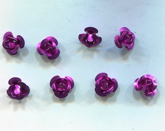 50 Alu-Rosen Blüten Perlen lila 7x4 mm