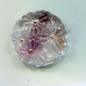 1 Boheemse bloem cabochon 18 mm paars + kristal