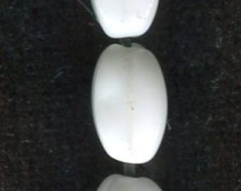 50 Bohemian handmade pearls white 9 x 6 mm