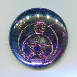 1 Boheemse motief cabochon ster paarsblauwe iris 30 mm