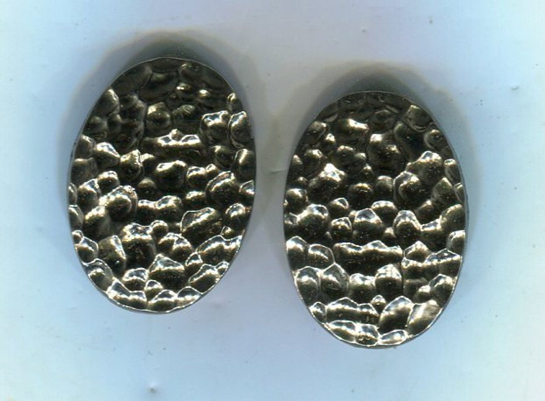 2 Bohemian structure cabochon 25 x 18 mm silver