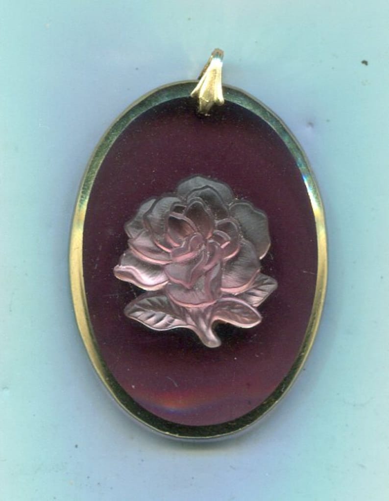 1 Bohemian pendant chame rose purple 40 x 30 mm