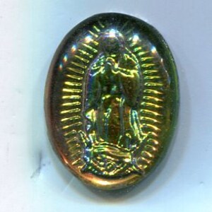 1 Boheemse afbeelding cabochon Madonna iridis 20 x 15 mm