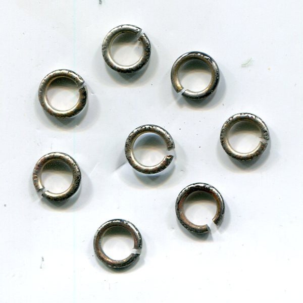 50 brass bending rings old-silver 8 mm