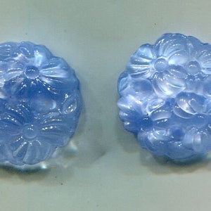 2 Boheemse bloemen cabochon 18 mm blauw