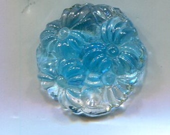 1 Böhmischer Blüten Cabochon 18 mm türkis + crystal