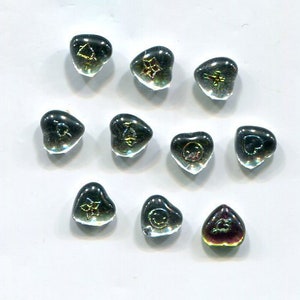 10 Böhmische Herz-Cabochon Motiv Mix 6 mm