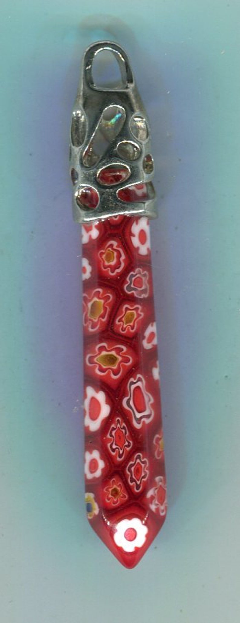 1 Millefiori pendant red 70 x 11 mm