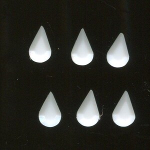 10 Tsjechische facetgeslepen druppelvormige strass-chatons 8 x 5 mm wit