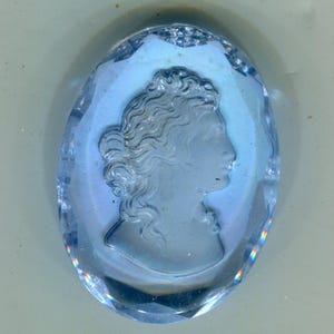 1 Boheemse cabochon edelsteen 40 x 30 mm saffierblauw