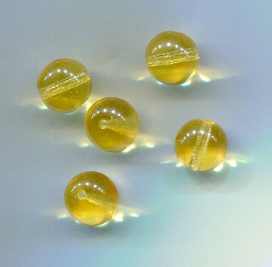 20 Bohemian Glass Beads Topaz 10 Mm Etsy