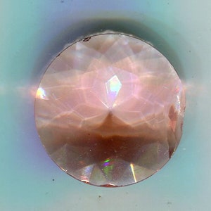 1 Boheemse ronde chaton facet roze 32 mm