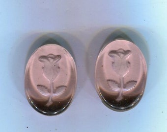 2 cabochon con motivo bohémien rosa viola 18 x 13 mm