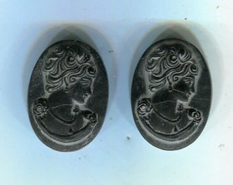 2 pietre decorative cabochon gemma nera 18 x 13 mm variante 2