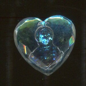 1 Boheemse hart cabochon Maria met kind 20 x 20 mm kristal Ab