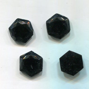 4 Bohemian facet chatons 12 mm zwart
