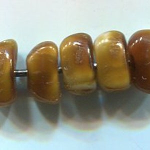 40 Czech glass beads brown + beige 8 x 5 mm