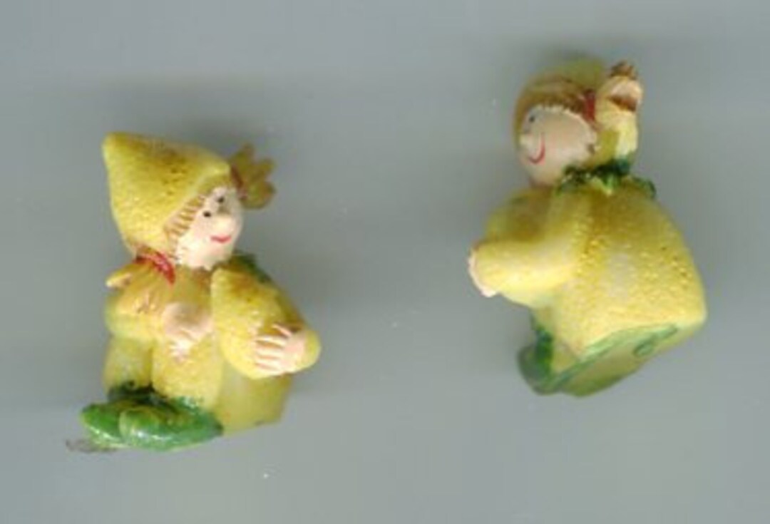 2 Polyresin Figures Lemon Children V4 Etsy