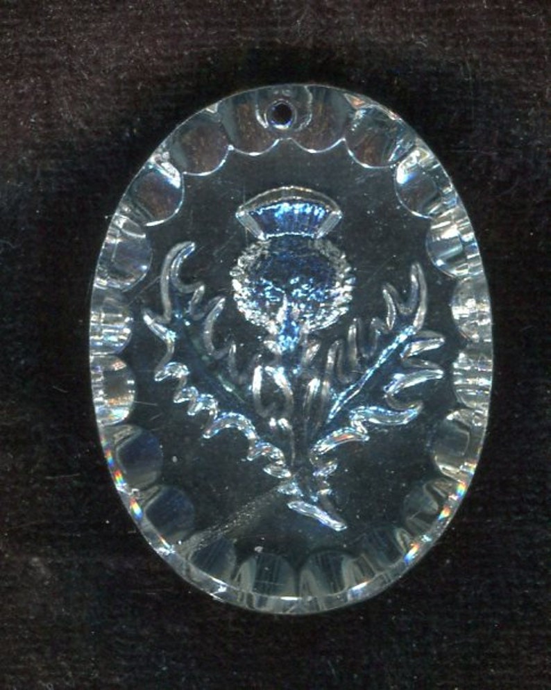 1 Bohemian costumes pendant thistle crystal AB 34 x 26 mm