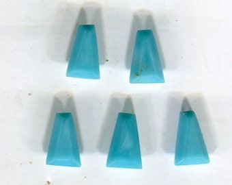 10 chaton di strass trapezoidali cechi turchesi 8 x 5 mm