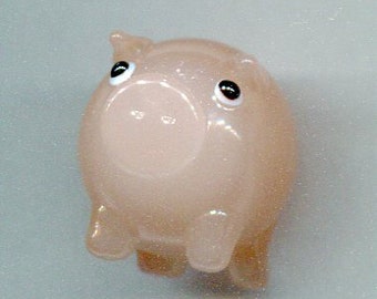 1 Glas-Design-Glücksbringer Schweinchen rosa 2,5 cm