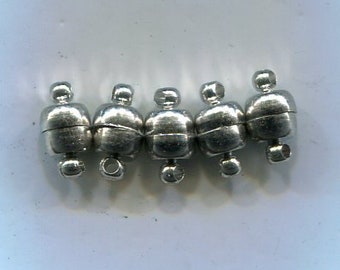 10 Magnet-Verschlüsse silber 12x6mm