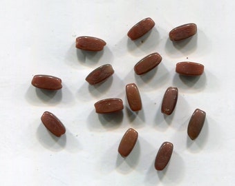 70 Bohemian glass bead pins mix brown 6 x 3 mm