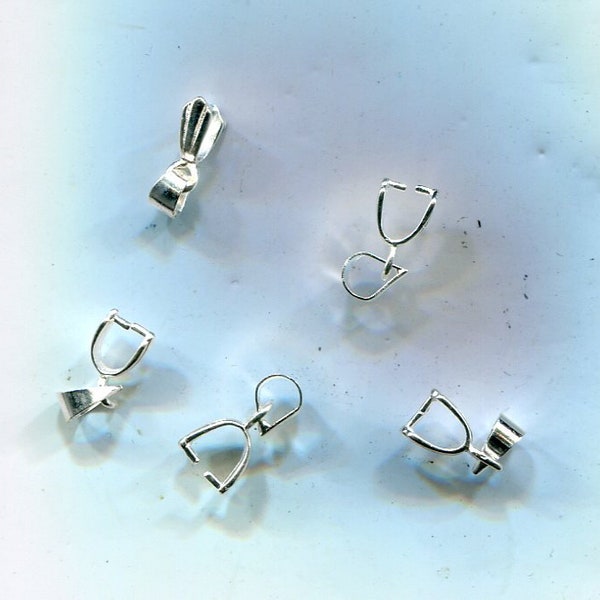 10 Bohemian pendant loops silver 15 x 3 mm