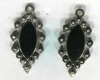 2 Bohemian pendant snobs + black 34 x 18 mm