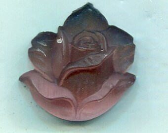 1 Bohemian Glass-motif-cabochon Rose Purple Matt 26 mm