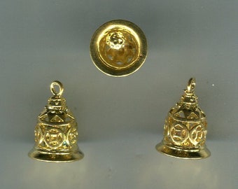 10 Tibetan-Style Glöckchen gold 16x11 mm