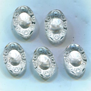 2 Boheemse ovale bloemenchaton kristal 18 x 13 mm