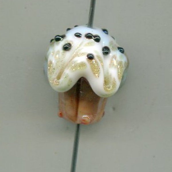 1 Handmade Lampwork Pearl Muffin 17 mm