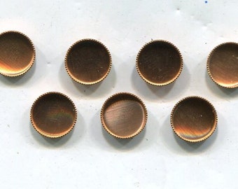 10 Böhmische Cabochon-Fassungen kupfer 10 mm