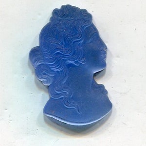 1 Boheemse cabochon siersteen gemme blauw mat 27 x 17 mm