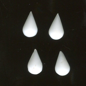 10 Boheemse druppelvormige strass chatons 10 x 6 mm wit
