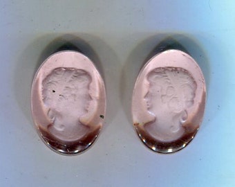 2 cabochon di pietre preziose di Boemia 18 x 13 mm rosa destro. + sinistra