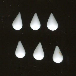 10 Boheemse druppelvormige strass chatons 8 x 5 mm wit