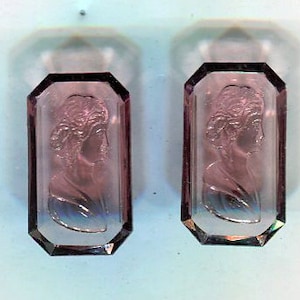 2 ornamental chaton gems amethyst 17 x 10 mm