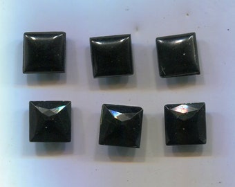 6 böhmische Strass-Chaton quadratisch schwarz 10 mm