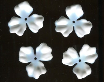 4 fiori in plastica tedeschi anni '80 bianco perla 37 mm