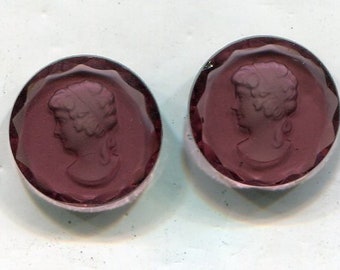 2 pierres décoratives bohèmes gem cabochon améthyste optique 18 mm