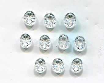 10 Bohemian oval star cut cabochon crystal 10 x 8 mm