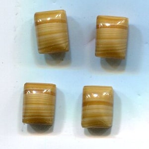10 Boheemse cabochons marmer bruin 8 x 6 mm