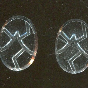 2 Boheemse cabochons kristal 18 x 13 mm