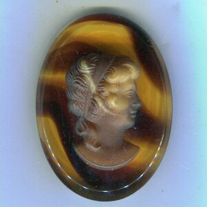 1 Boheemse cabochon edelsteen 40 x 30 mm veelkleurig bruin